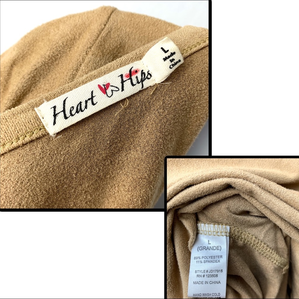 Heart Hips Tan SOFT Short Sleeve Suede-Like Dress - Picture 8 of 8